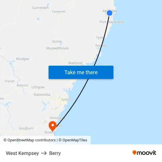 West Kempsey to Berry map