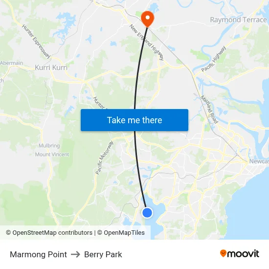 Marmong Point to Berry Park map