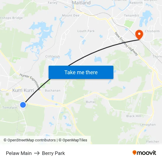 Pelaw Main to Berry Park map