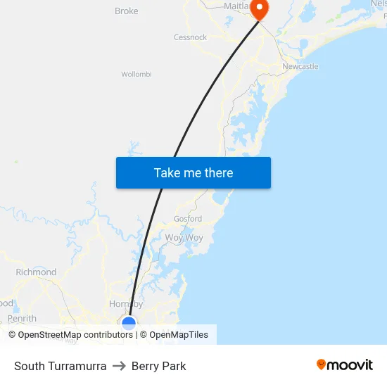 South Turramurra to Berry Park map
