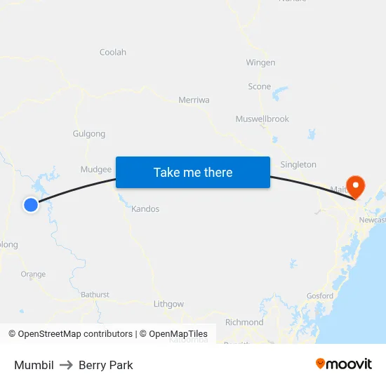 Mumbil to Berry Park map