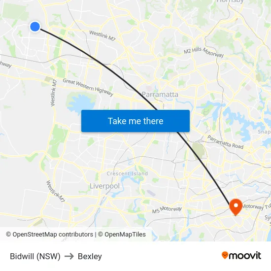 Bidwill (NSW) to Bexley map