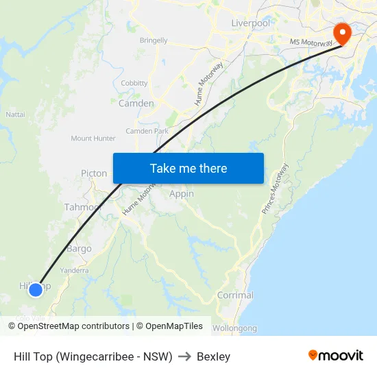 Hill Top (Wingecarribee - NSW) to Bexley map
