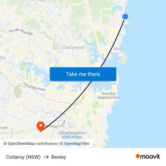 Collaroy (NSW) to Bexley map