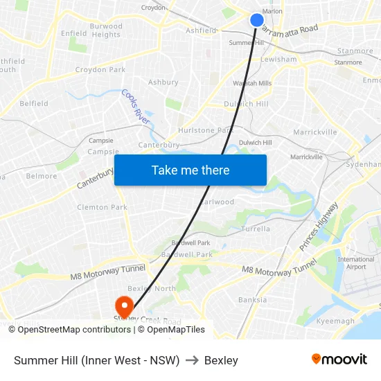Summer Hill (Inner West - NSW) to Bexley map