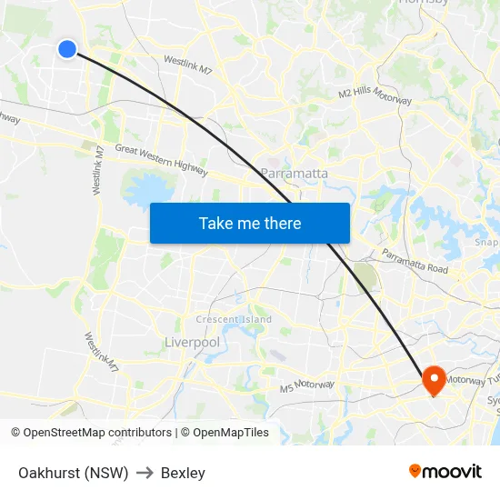 Oakhurst (NSW) to Bexley map