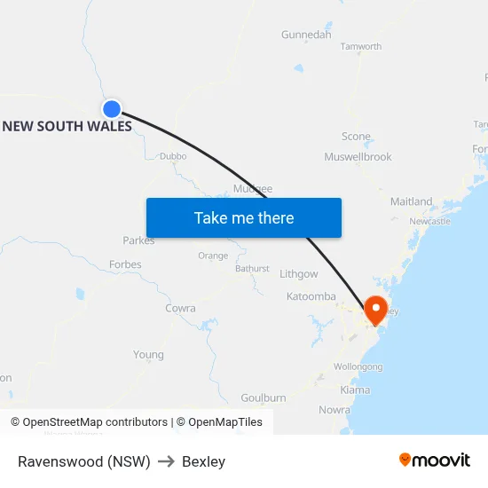 Ravenswood (NSW) to Bexley map