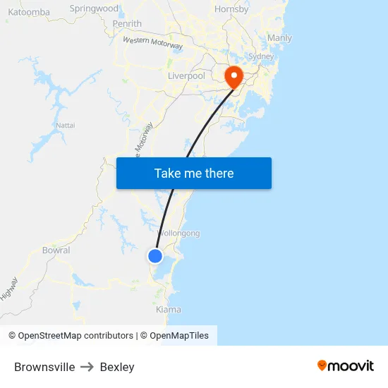 Brownsville to Bexley map
