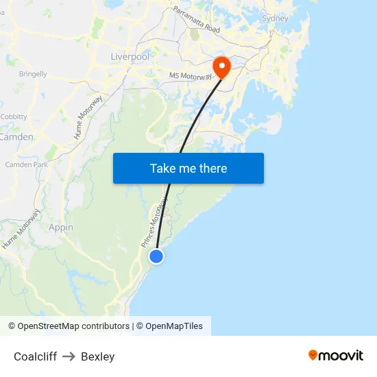 Coalcliff to Bexley map