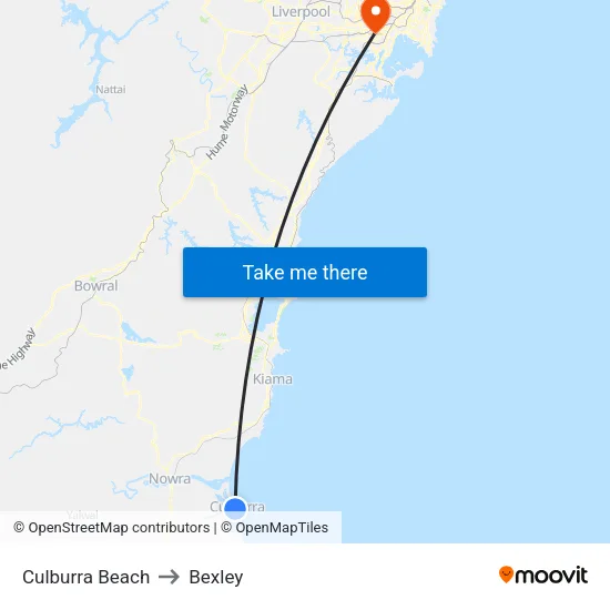 Culburra Beach to Bexley map