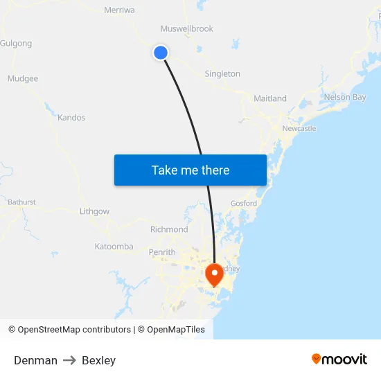 Denman to Bexley map