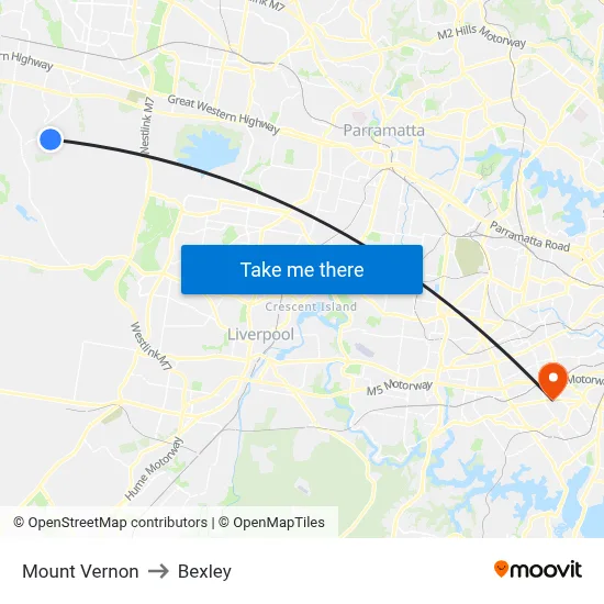 Mount Vernon to Bexley map