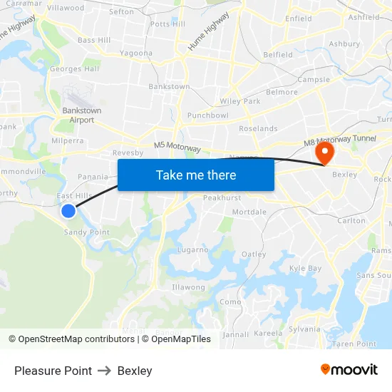 Pleasure Point to Bexley map