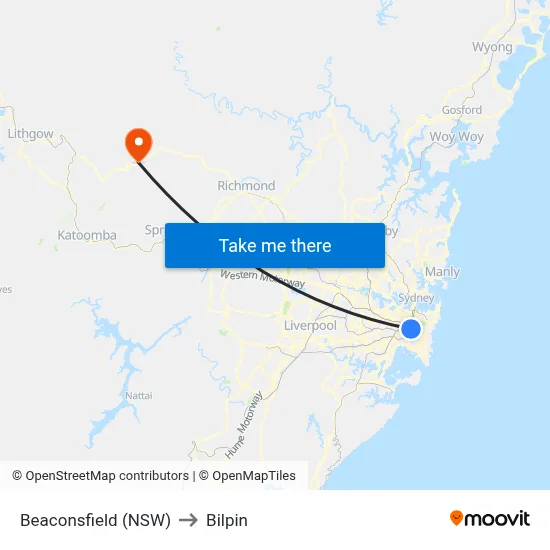 Beaconsfield (NSW) to Bilpin map