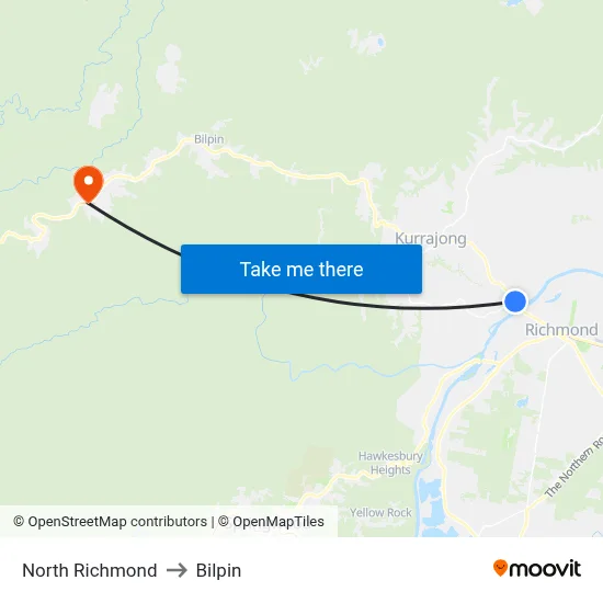 North Richmond to Bilpin map