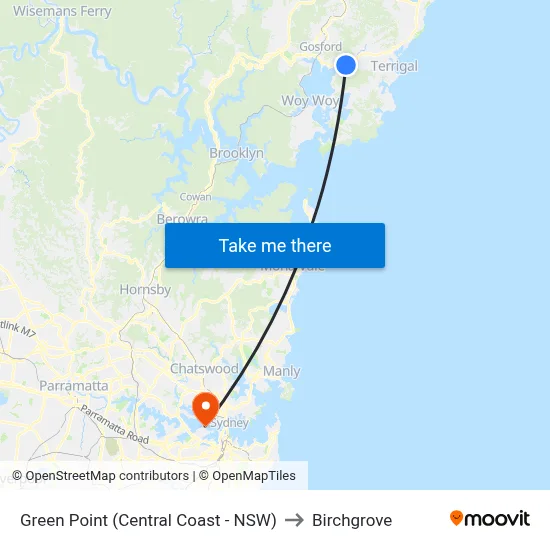 Green Point (Central Coast - NSW) to Birchgrove map