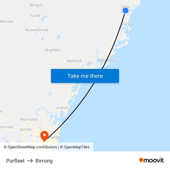 Purfleet to Birrong map