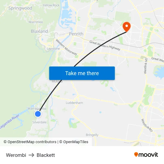 Werombi to Blackett map