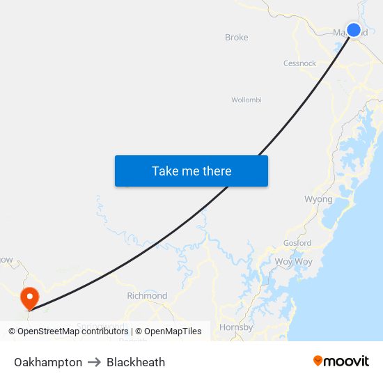 Oakhampton to Blackheath map