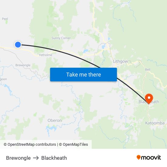 Brewongle to Blackheath map