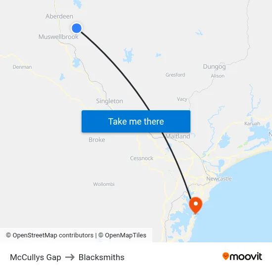 McCullys Gap to Blacksmiths map