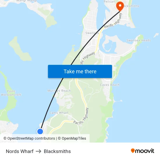 Nords Wharf to Blacksmiths map