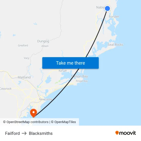 Failford to Blacksmiths map