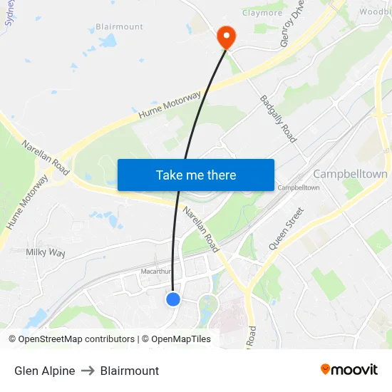 Glen Alpine to Blairmount map