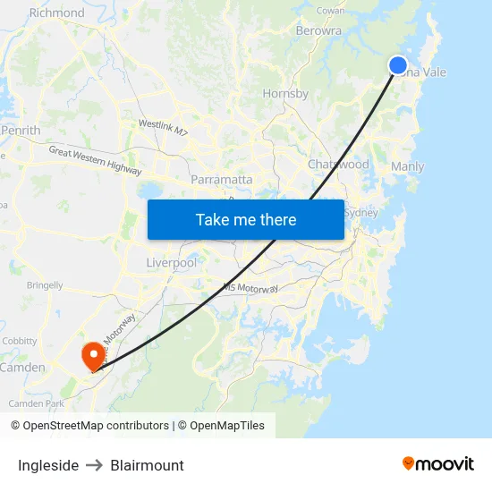 Ingleside to Blairmount map