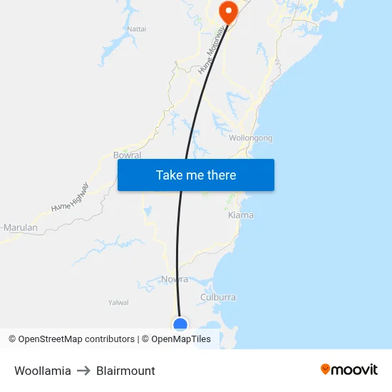 Woollamia to Blairmount map