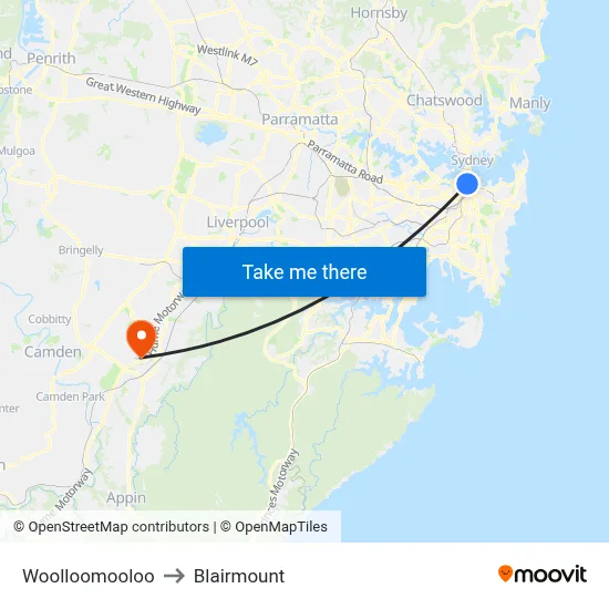 Woolloomooloo to Blairmount map