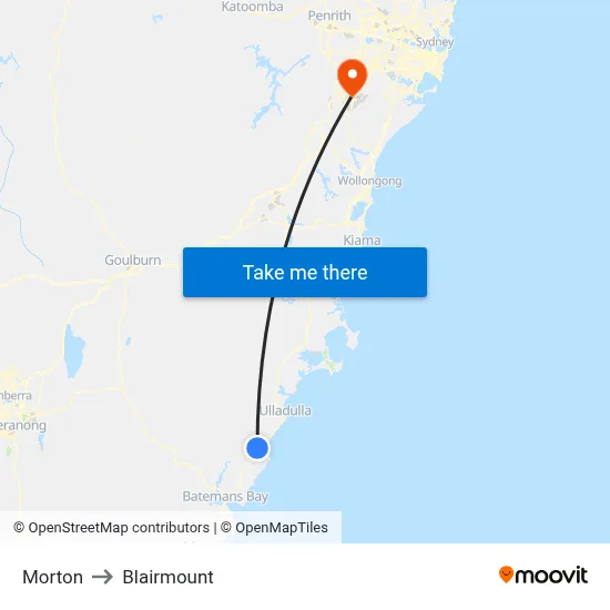 Morton to Blairmount map