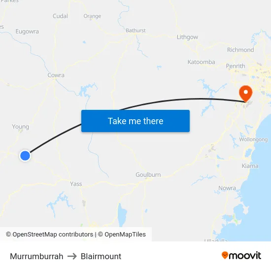 Murrumburrah to Blairmount map