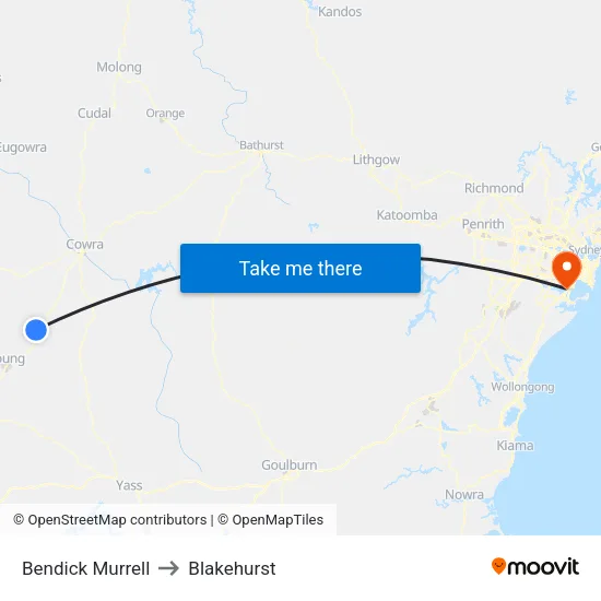 Bendick Murrell to Blakehurst map