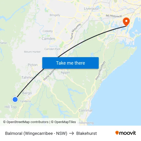 Balmoral (Wingecarribee - NSW) to Blakehurst map