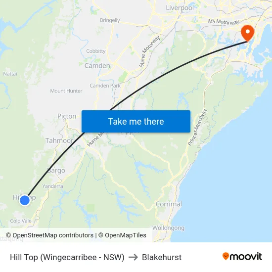 Hill Top (Wingecarribee - NSW) to Blakehurst map