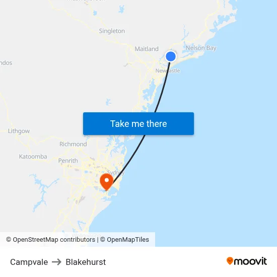 Campvale to Blakehurst map