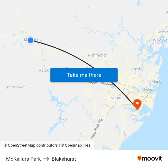 McKellars Park to Blakehurst map