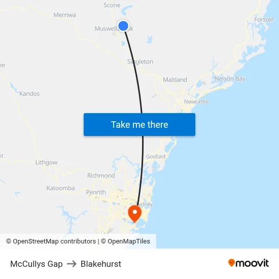 McCullys Gap to Blakehurst map