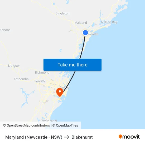 Maryland (Newcastle - NSW) to Blakehurst map