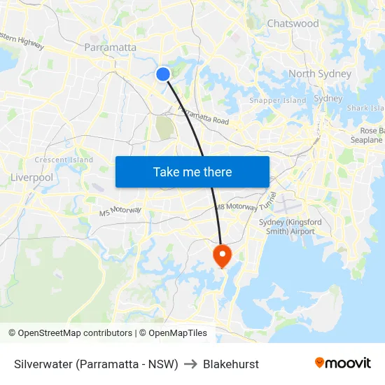 Silverwater (Parramatta - NSW) to Blakehurst map