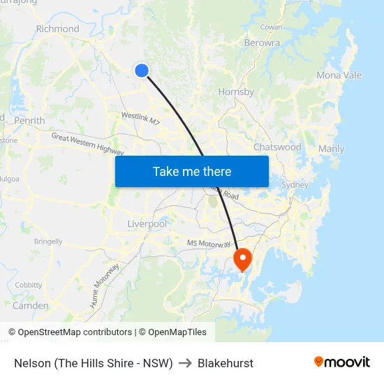 Nelson (The Hills Shire - NSW) to Blakehurst map