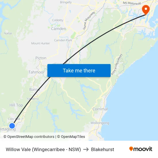 Willow Vale (Wingecarribee - NSW) to Blakehurst map