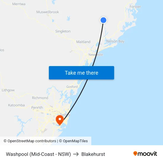Washpool (Mid-Coast - NSW) to Blakehurst map