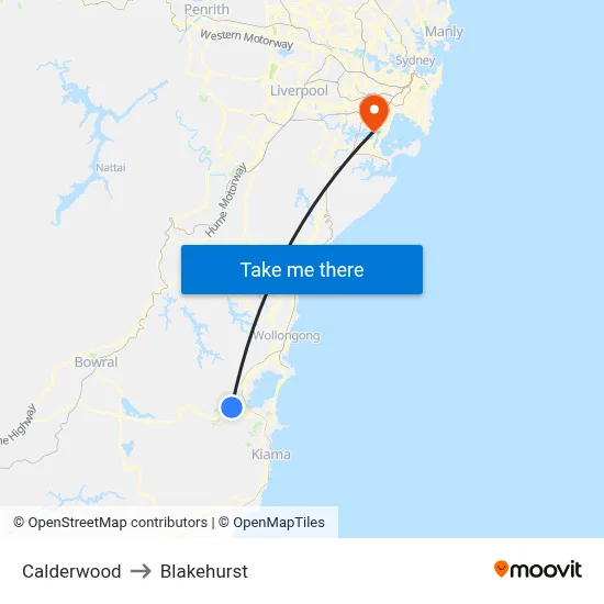 Calderwood to Blakehurst map