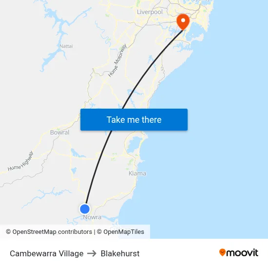 Cambewarra Village to Blakehurst map
