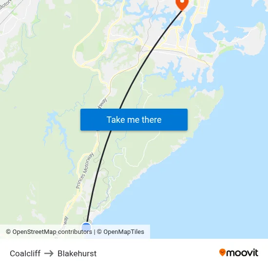 Coalcliff to Blakehurst map