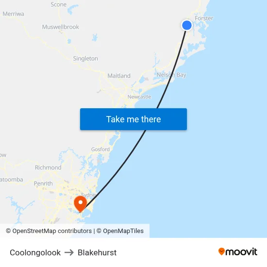 Coolongolook to Blakehurst map