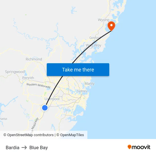 Bardia to Blue Bay map
