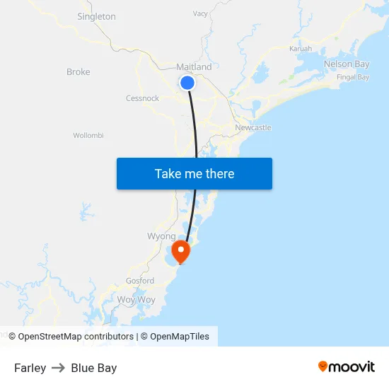 Farley to Blue Bay map